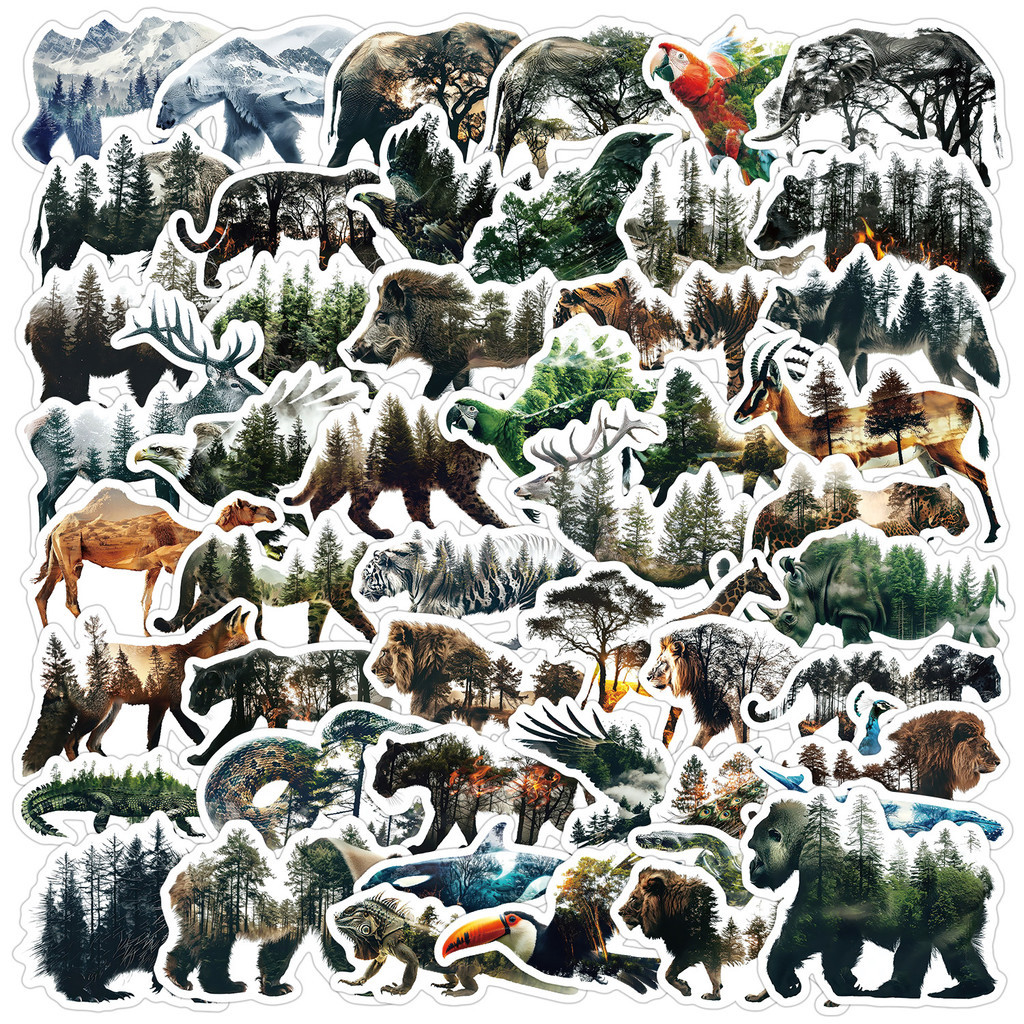 

50PCS Natural Animal Graffiti Stickers - Waterproof Decor for Water Cup, Phone, Computer & Luggage AnimeWorlds Store