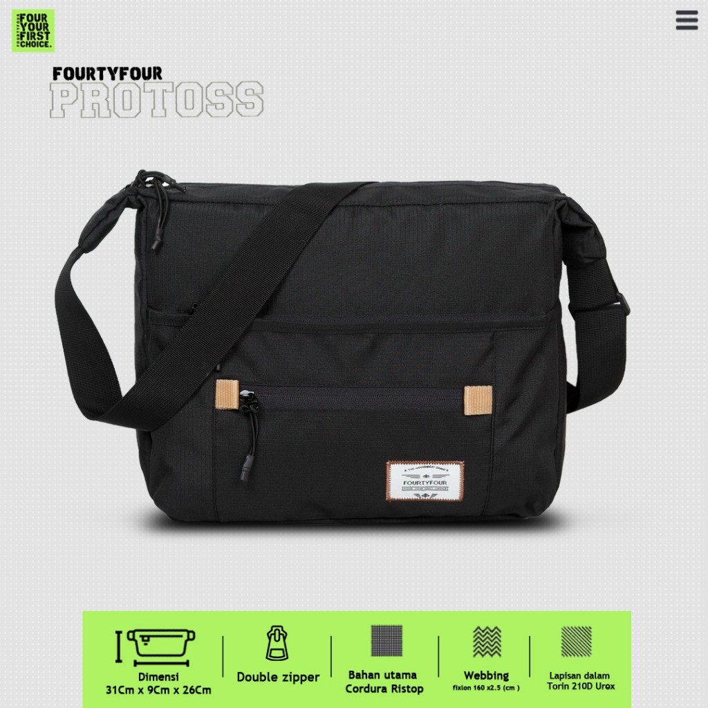MK89UH Tas Pria Selempang FOURTYFOUR PROTOS - Tas Slingbag Premium