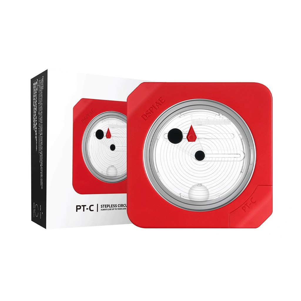 

DSPIAE PT-C Integral Circular Cutter Red with Tungsten Cutting Bit with Anti-slip Pad PC Aluminium Alloy ABS 95.5*95.5*31mm