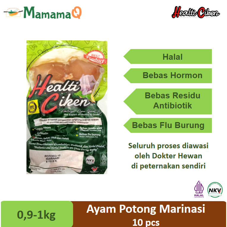 

HEALTI CIKEN HEALTHY CHICKEN Ayam Sehat Probiotik Potong 10 MARINASI Ayam Goreng Halal 0,9-1 kg