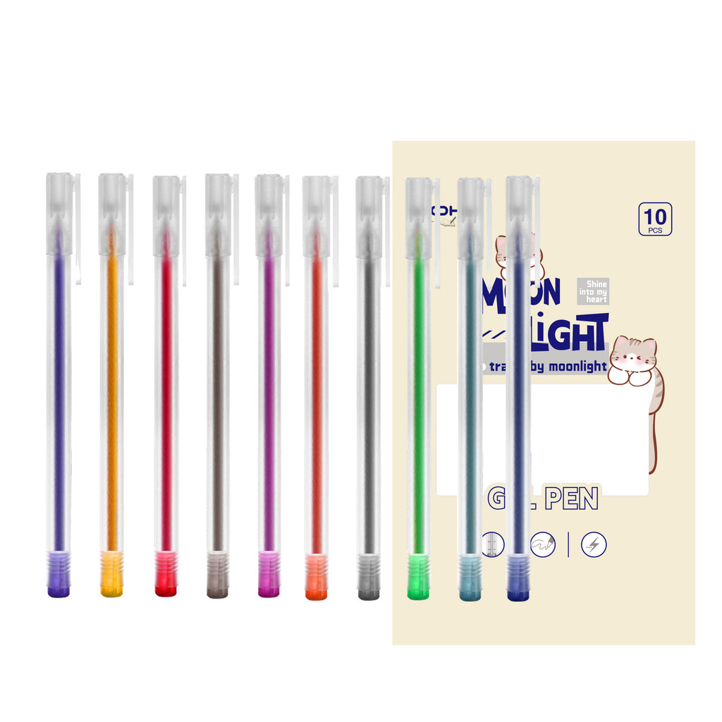 

MOKA 1 Set 10Pcs Color Gel Pen 10 Warna 0.50Mm / Pulpen Gel Warna Warni 0.50Mm MKP82