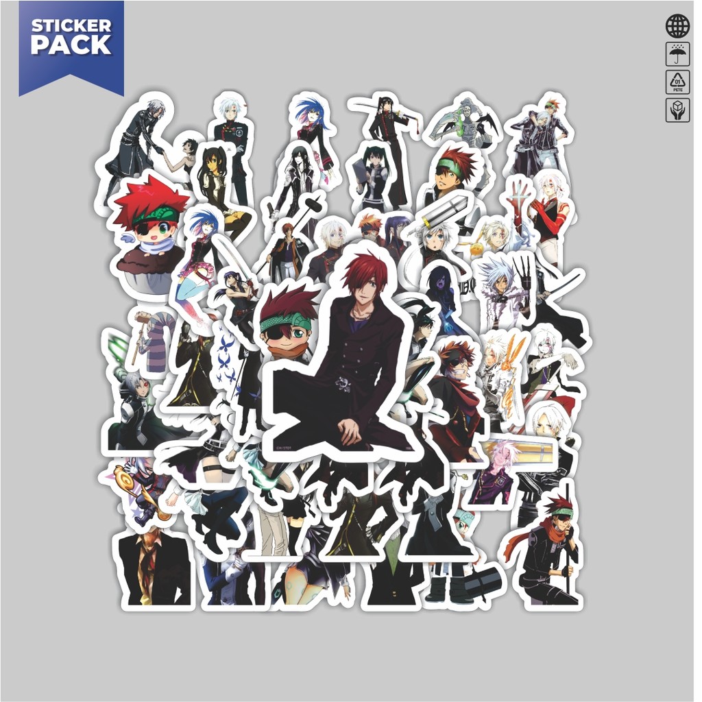 

[100PCS]Stiker Pack Stiker Anime Series D.Gray‑man Karakter Mix 2 Aesthetic Vinyl Anti Air Dekorasi Sticker Laptop Buku Journal Koper Helm Casing HP Gitar Helm Skateboard