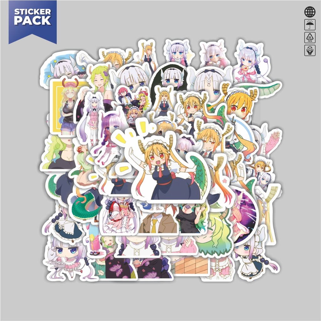 

[100PCS]Stiker Pack Stiker Anime Series Miss Kobayashi's Dragon Maid Karakter Mix 2 Aesthetic Vinyl Anti Air Dekorasi Sticker Laptop Buku Journal Koper Helm Casing HP Gitar Helm Skateboard
