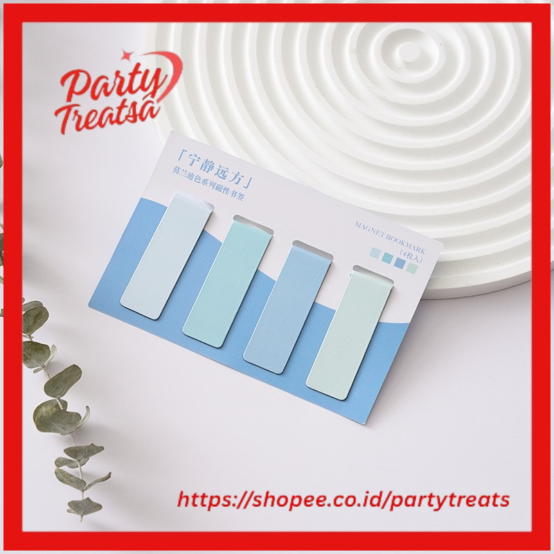 

4pcs Morandi Color Magnetic Bookmarks Pack for Books Simple Blank Design Page Clips Book Marker Unique Reading Gift A7809