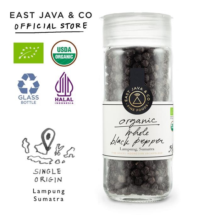 

East Java & Co Organic Whole Black Pepper-54g(Lada Hitam Utuh Organik)