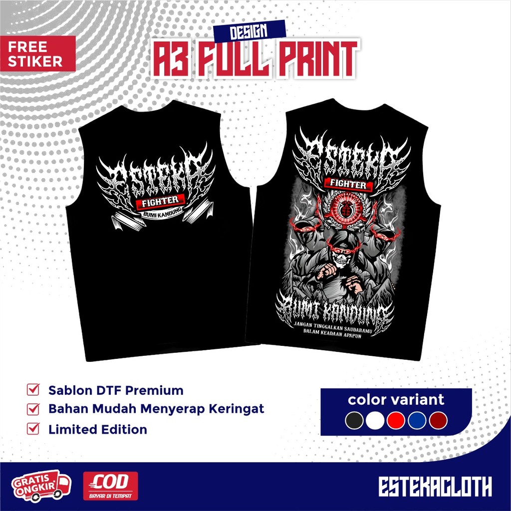 KAOS SINGLET PSHW ESTEKA FIGHTER BUMI KANDUNG - SINGLET PSHW TERBARU - SINGLET PSHW LAMBANG - SINGLE