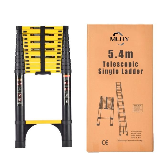 

MLHY Tangga Teleskopik tanpa lekukan 5.4M Lipat Aluminium Telescopic - Yellow