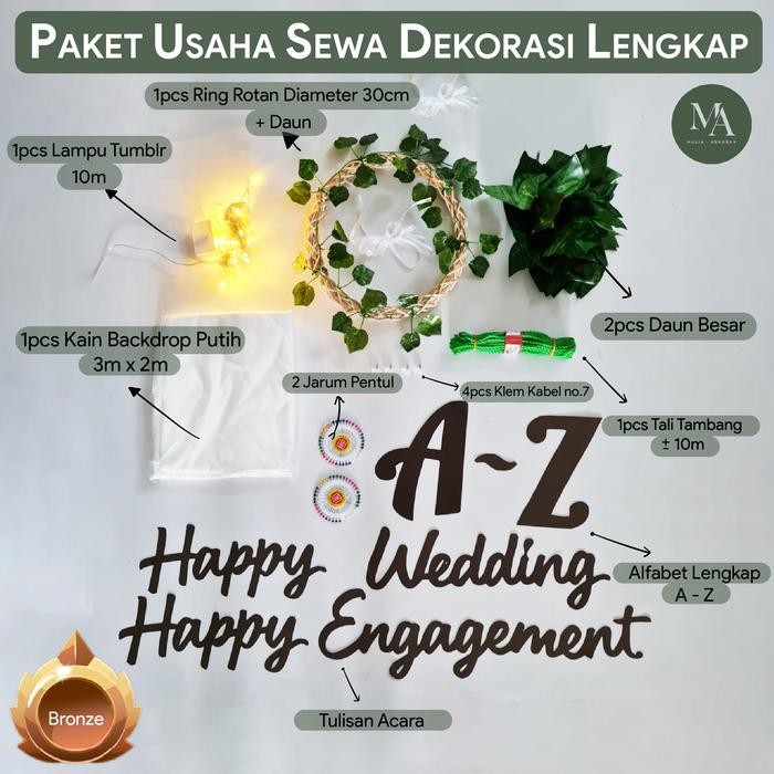 TERMURAH Paket Usaha Bisnis Jasa Sewa Dekorasi Backdrop Lamaran Nikahan Mulia - Paket Bronze