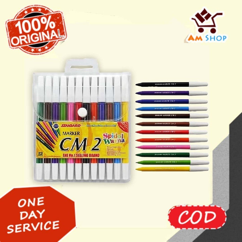 

Standard Coloring Marker - CM 2 Mix 12 Color ( Spidol Isi 12 pcs Warna Warni )