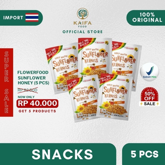 

HEMAT! Flower Food Roasted Sunflower Kernels - Snacks Biji Bunga Matahari - sf.honey.5pcs