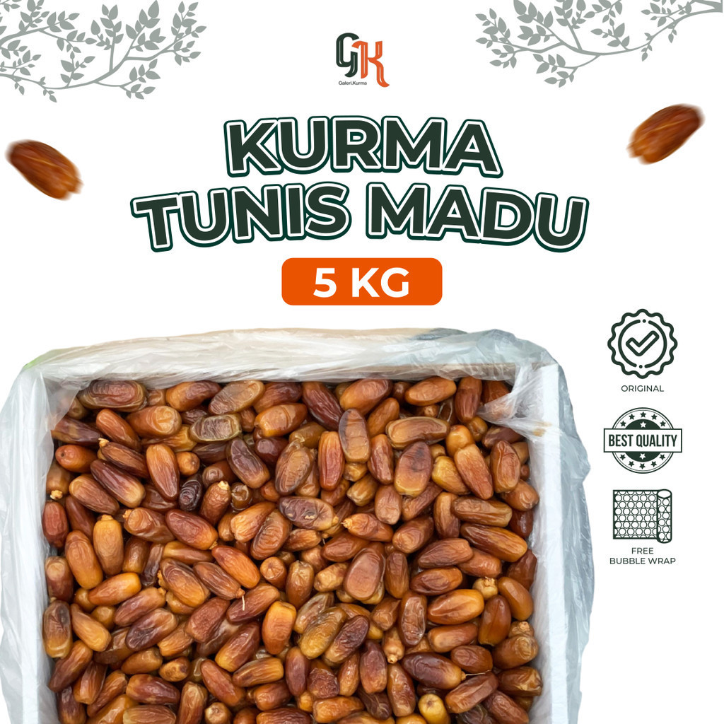 

Kurma Tunisia Madu 5 Kg Tanpa Tangkai Asli 100% / Kurma Tunis Madu Barari 5Kg