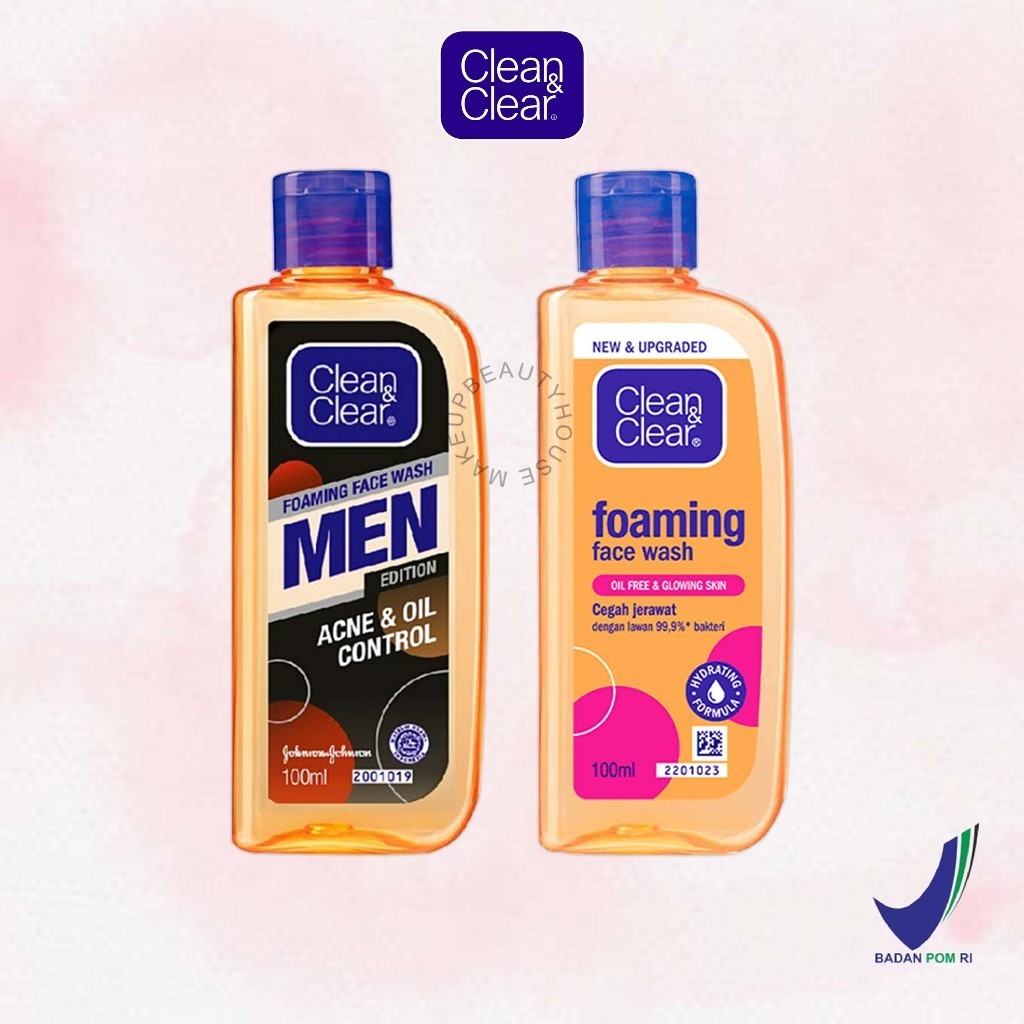 CLEAN & CLEAR Foaming Face Wash | Men 100ml/50ml  -  Sabun Cuci Muka Pembersih Wajah