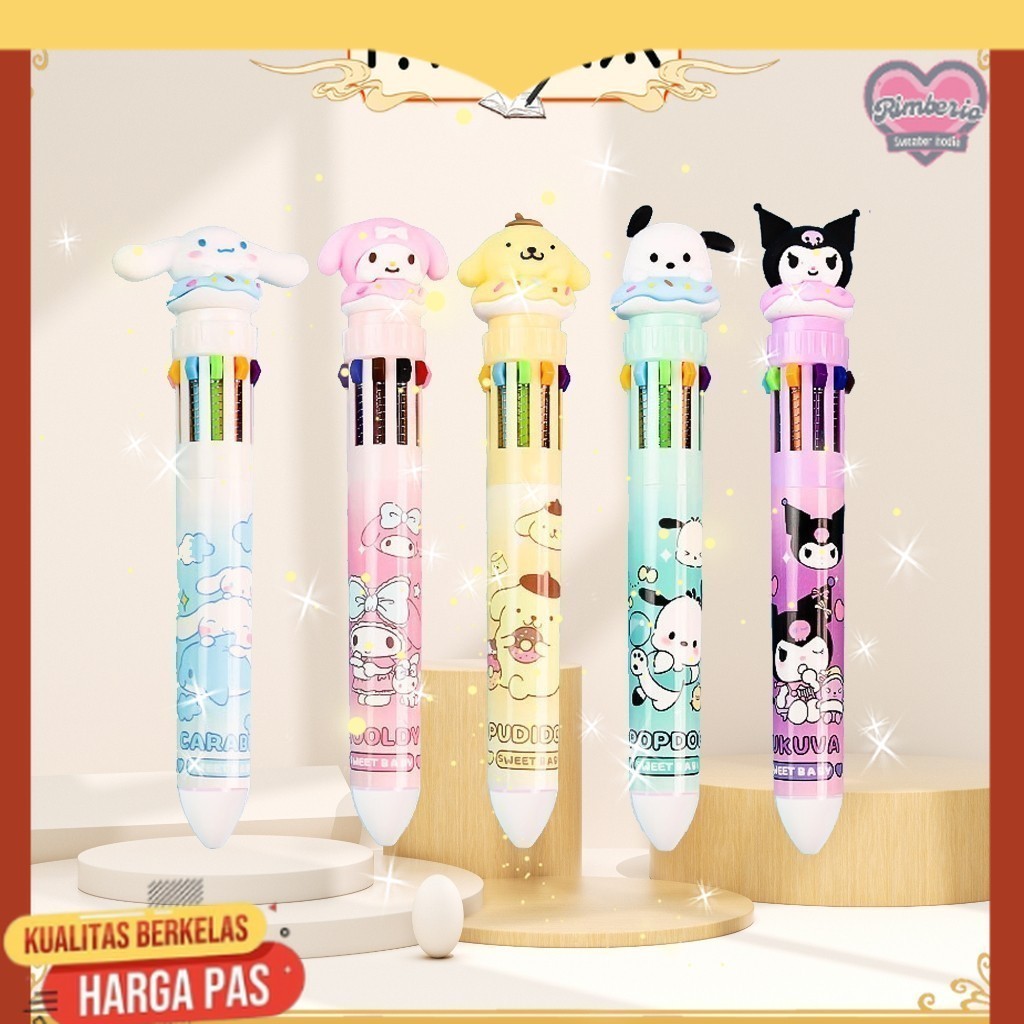 

MOKA PULPEN 10 WARNA 3D DOLL SANRIO EDITION / PULPEN MEKANIK 10 WARNA BONEKA LUCU MKP08