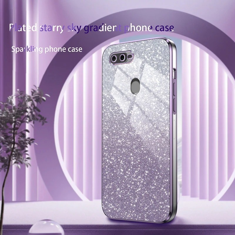 Soft Case Oppo F9 A5s A7 A12 Luxury Gliter Tpu Silicon Plating Transparant