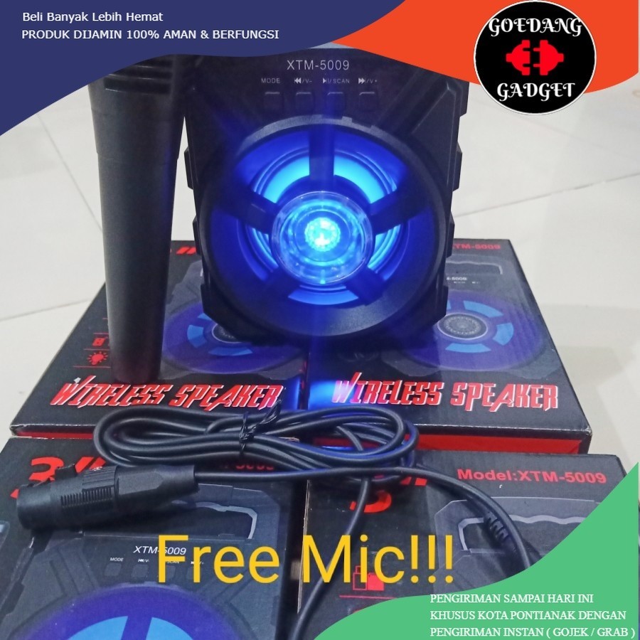 Speaker Bluetooth XTM5009 3inch Bonus Mic Karaoke Wireles Speker 3 inch Bluetooth XTM 5009 Salon 3in