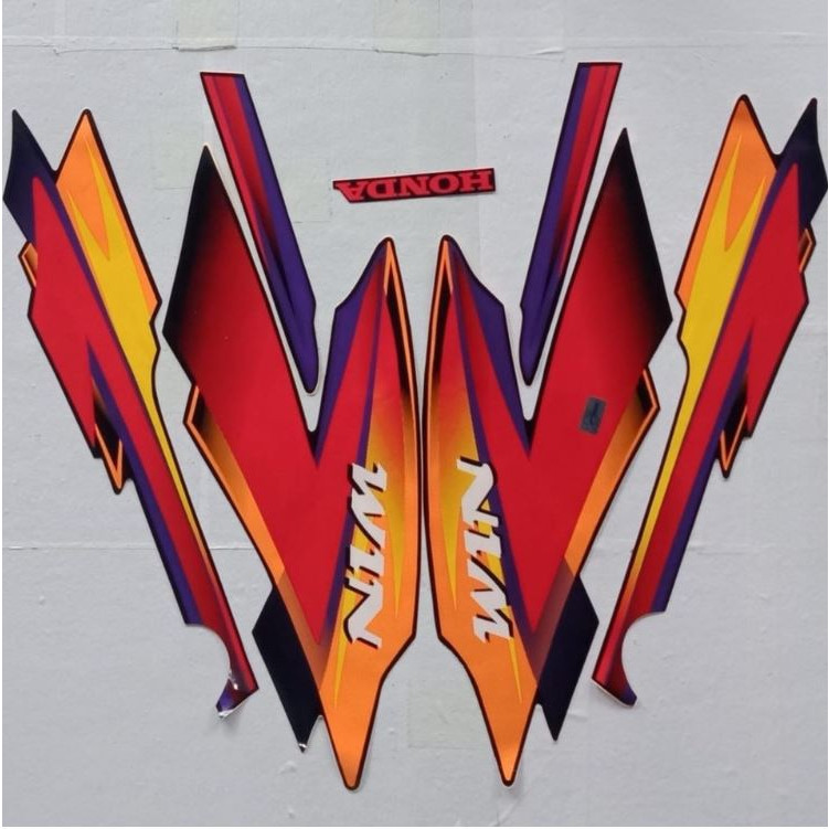 STICKER STANDAR WIN 100 TAHUN 2005 MERAH STRIPING STANDAR WIN 100 TAHUN 2005 BERKUALITAS DAN MURAH M