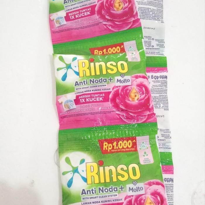 rinso bubuk 40gram rose fresh