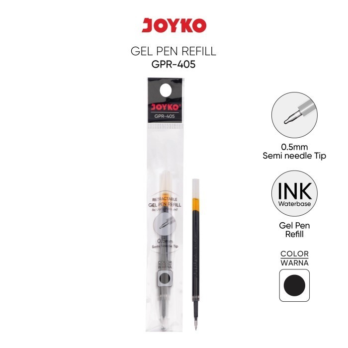 

Retractable Gel Pen Refill Isi Ulang Pena Jel Joyko GPR-405 0.5 mm