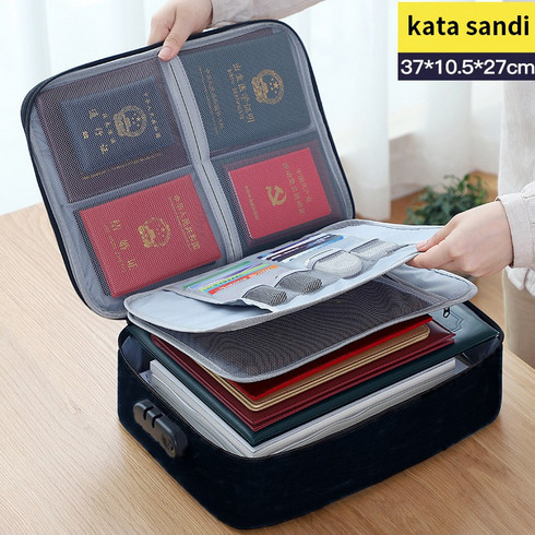

Tas penyimpanan sertifikat tas dokumen bag Tempat dokumen penting Tas - Hitam (3 Lapis)