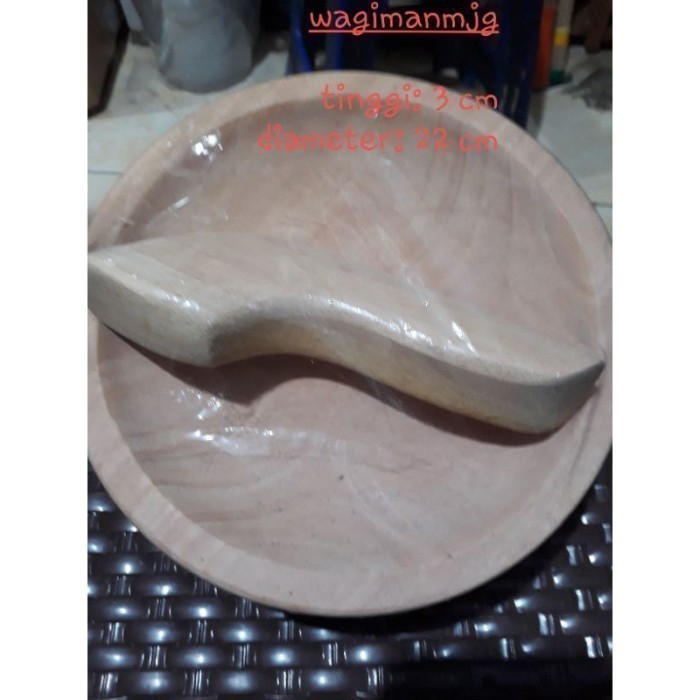 Cobek Kayu Besar Ulegan Kayu Besar + Ulegan Bahan Premium Quality (BISA COD)