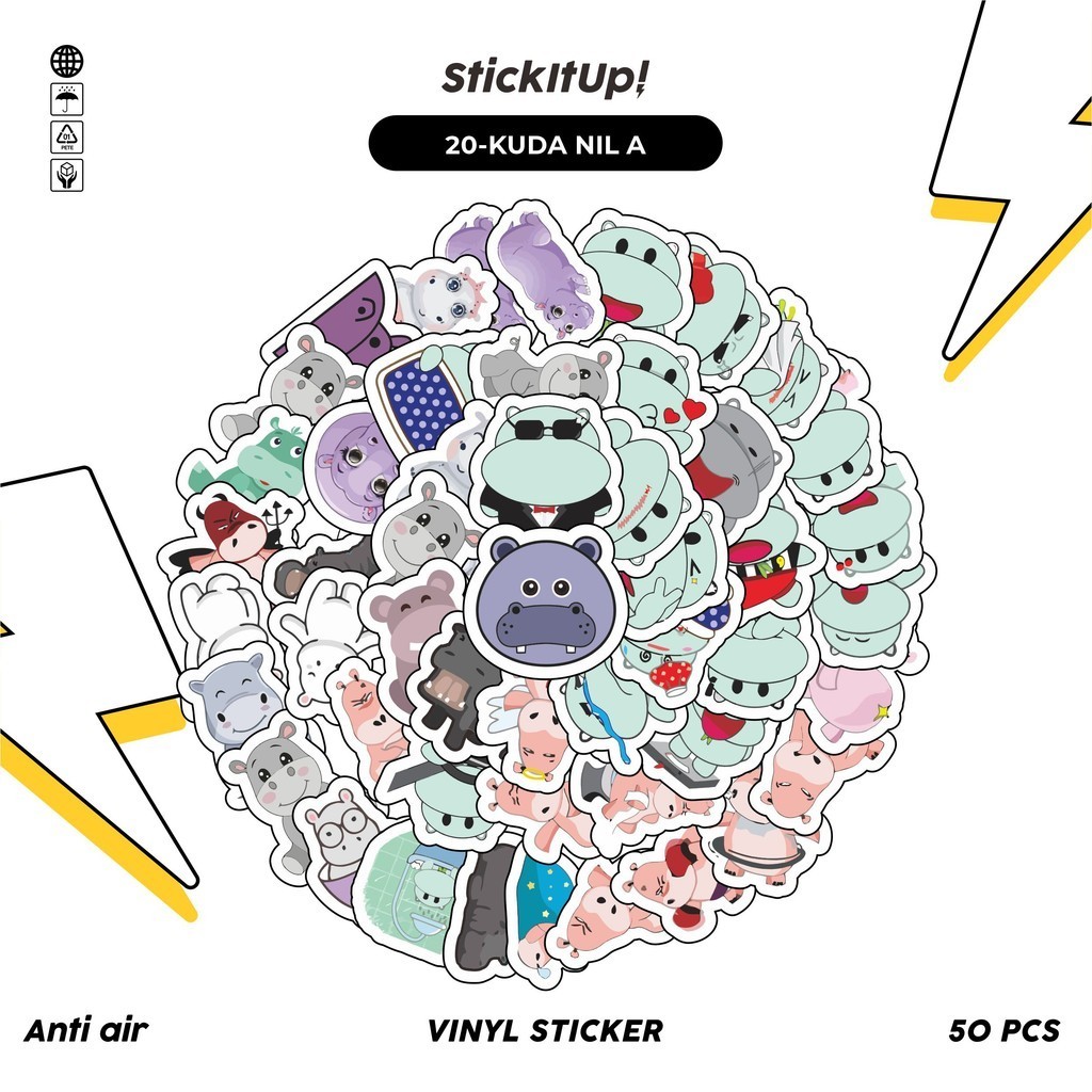 

COD✨ StickitUp100 Pcs Stiker Motif Hewan Kudanil Lucu Gemoy Anti Air Untuk Dekorasi Notebook Sepeda Skateboard Handphone DIY