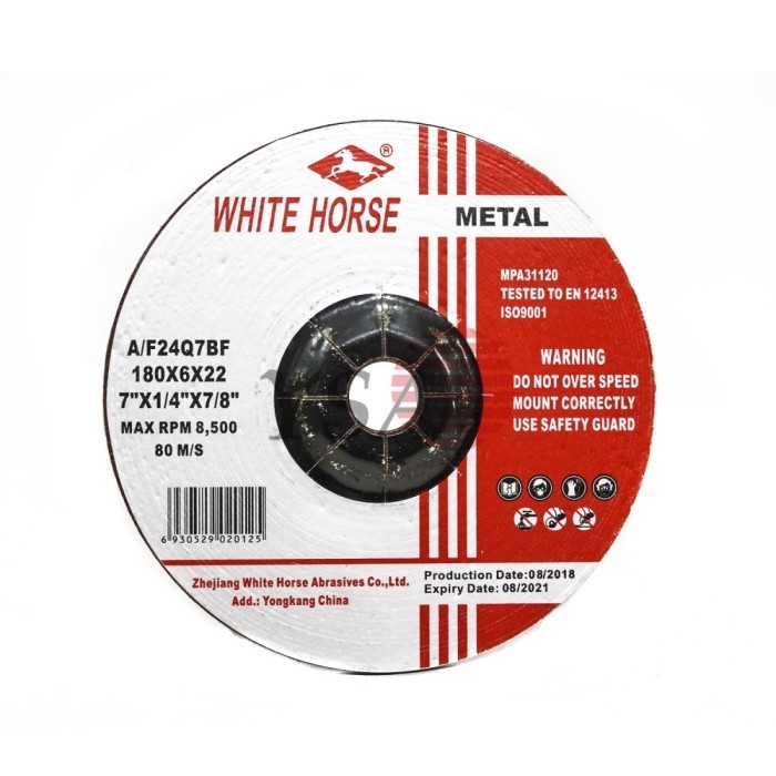 WHITE HORSE BATU GOSOK GERINDA 4 INCH x 6 mm GRINDING WHEEL UNTUK BESI METAL Tebal 6mm