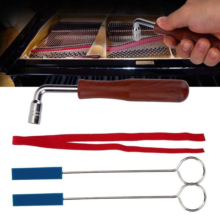9 Pcs Piano Tuning Palu Wol Bisu Strip Alat Alat Tuning Piano Alat Musik