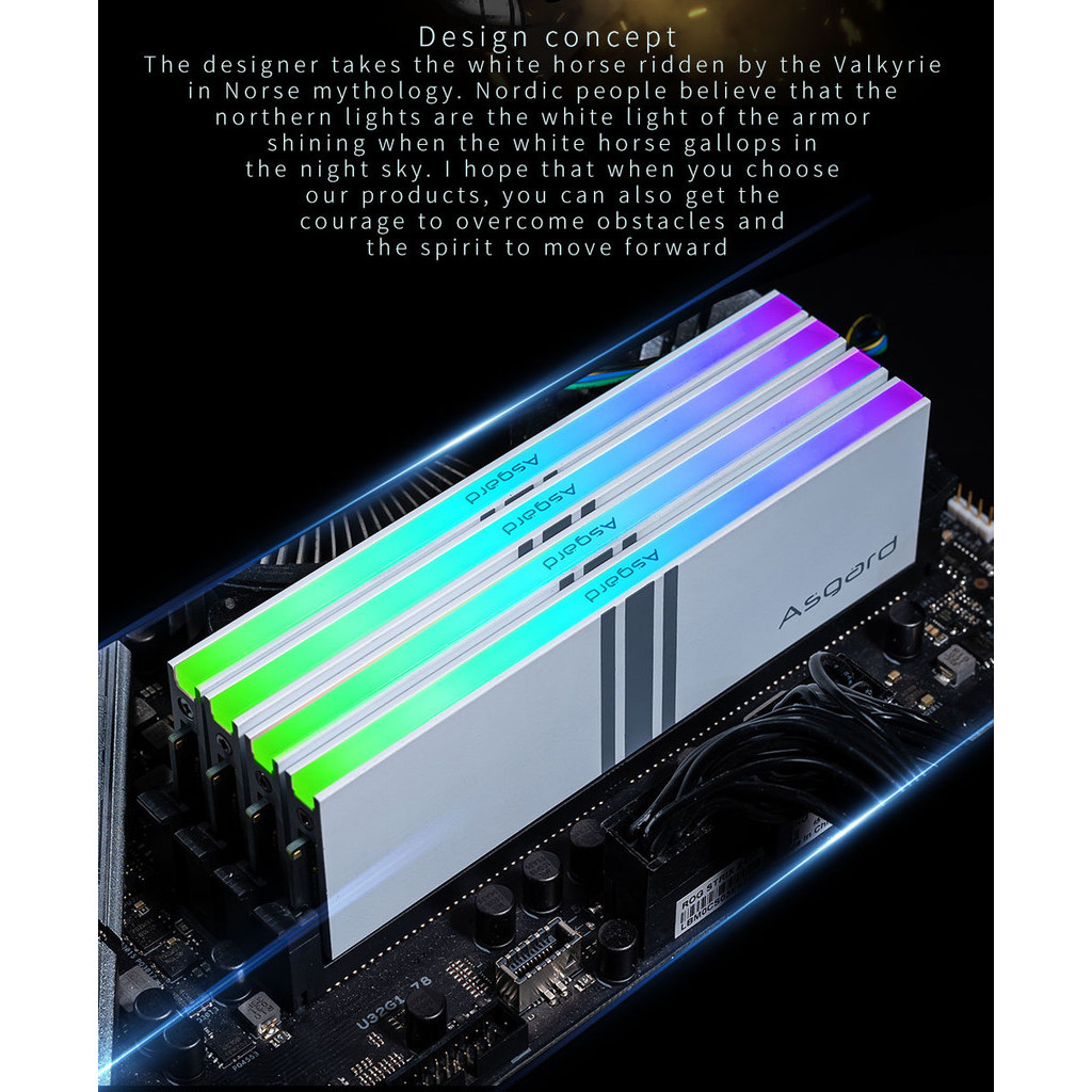 Valkyrie Series DDR4 RGB RAM  8GBx2 3200MHz 3600MHz RGB RAM Polar White ddr4 Memory Ram for Desktop
