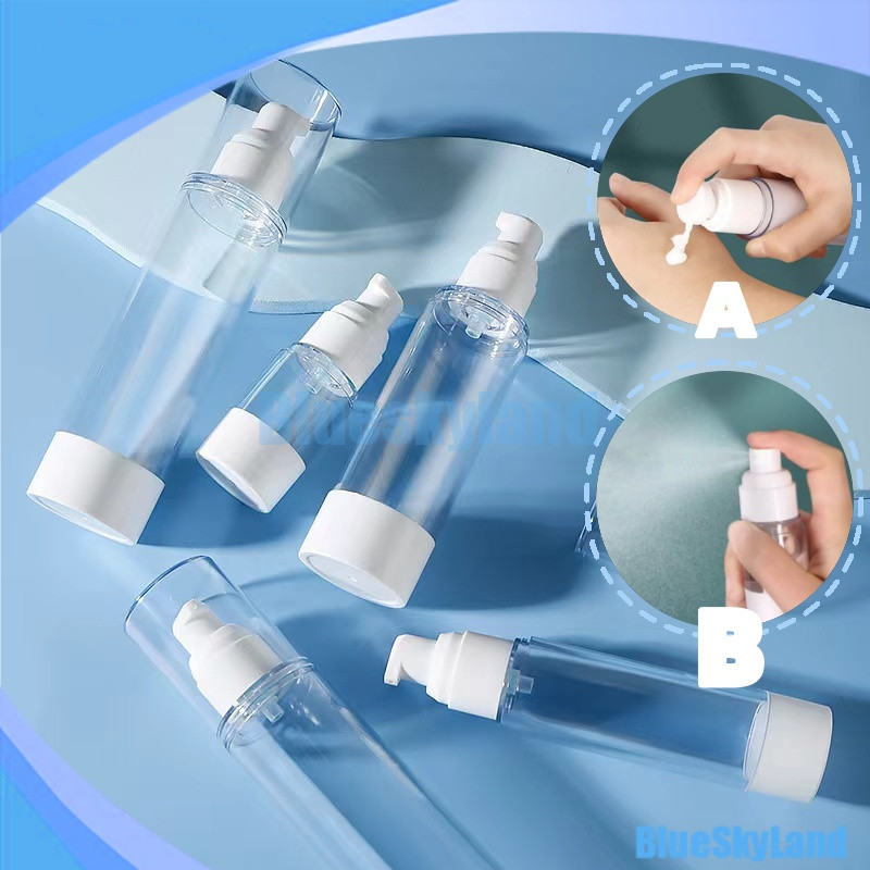 Botol Airless Transprant Bening Bottle Spray / Pump / 50Ml / 100Ml / Tempat Parfum Toner Travel Plas