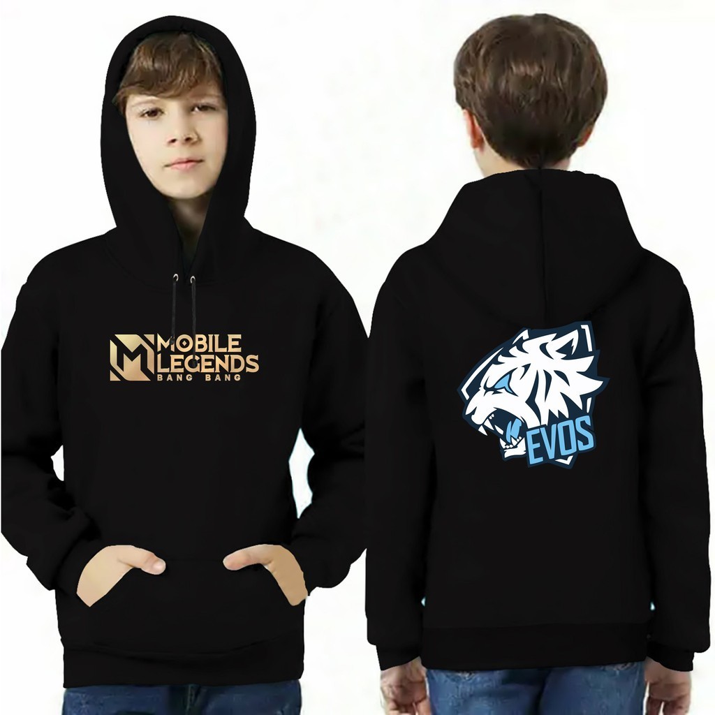Hoodie Anak ML EVOS LEGEND - Jaket ML EVOS - Hoodie Mobile legend EVOS / Sweater ML EVOS 6-13 TAHUN 
