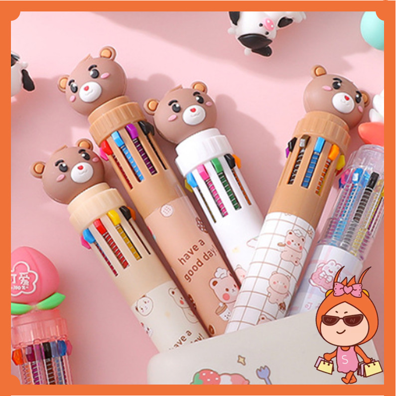 

Reseller Welcome - S6271 Bulpen Karakter Teddy Lucu 10 Warna Tinta / Pulpen Mekanik 10 Warna Motif Teddy Bear / Bolpoin Beruang Lucu