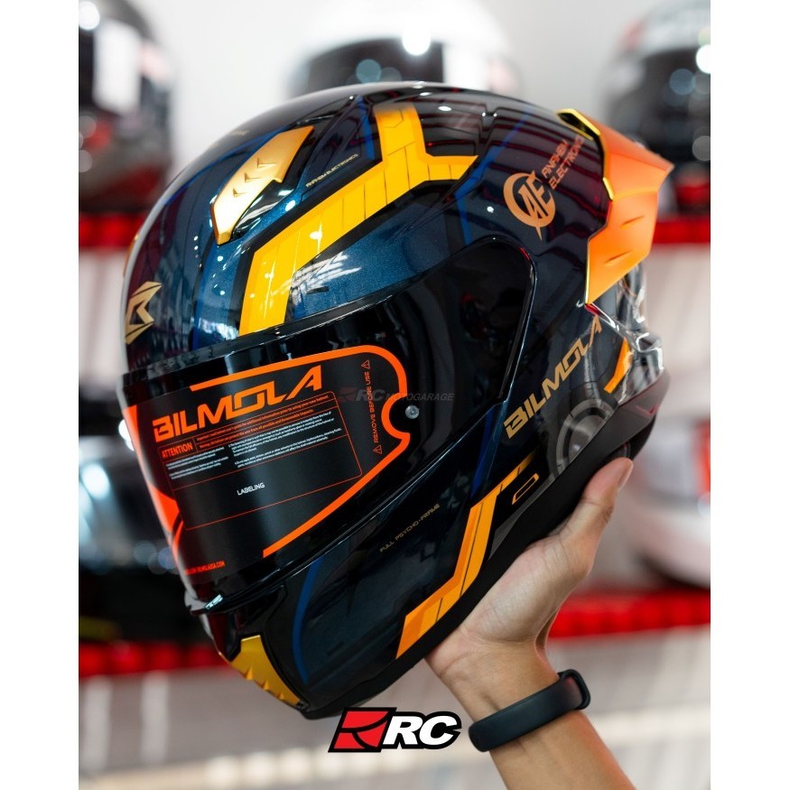 Helm Motor Full Face - Bilmola NEX R Gundam Unicorn Blue Yellow Original