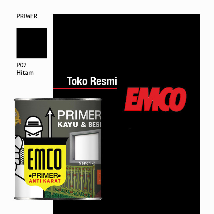 promo ✨ -Primer Besi Anti Karat Emco PKB - 1kg Cat Dasar - Hitam