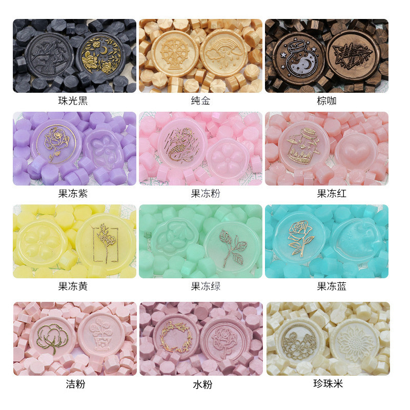 

New Jelly Color Octagonal Lacquer Wax Particles 500g Stamps Beads Invitation Envelope Sealing Retro Craft Supplies