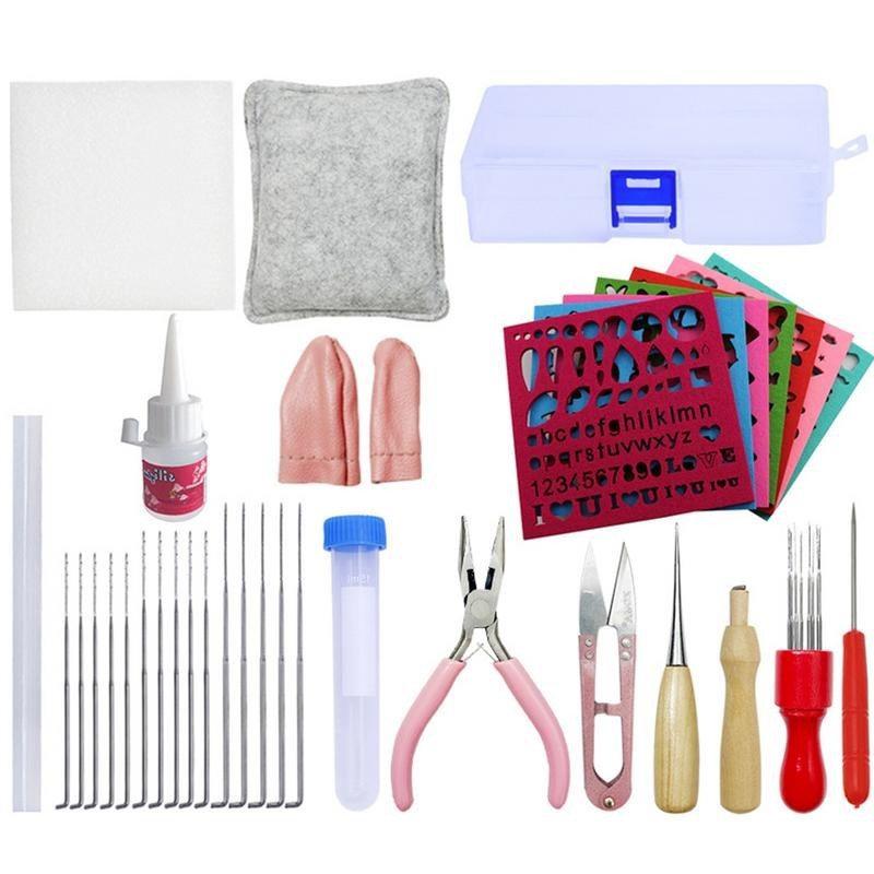 

Needle Felting Kit Handmade Felt Needle Set Multicolor Needle Felting Kit Wool Felt Poke Tool Set Cot Practical Felting Set