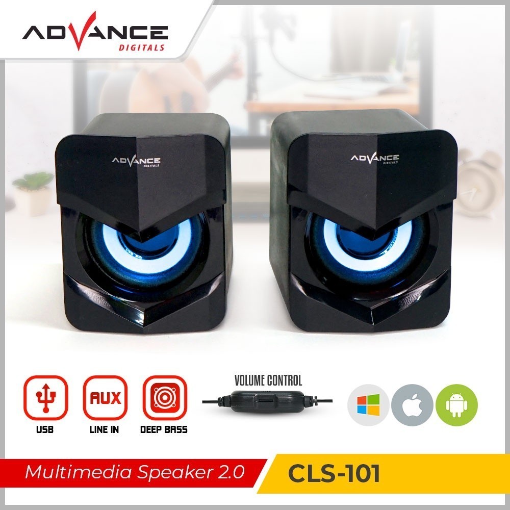 Advance Speaker Komputer Gaming USB Audio Super Bass LED CLS101/102/103/108 Garansi 1 Tahun