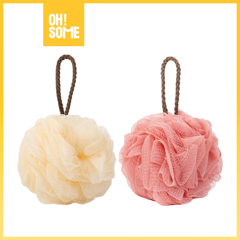 OHSOME ALBA SOL Bath Ball Shower Puff Spons Mandi Kain Jaring Set 2pcs
