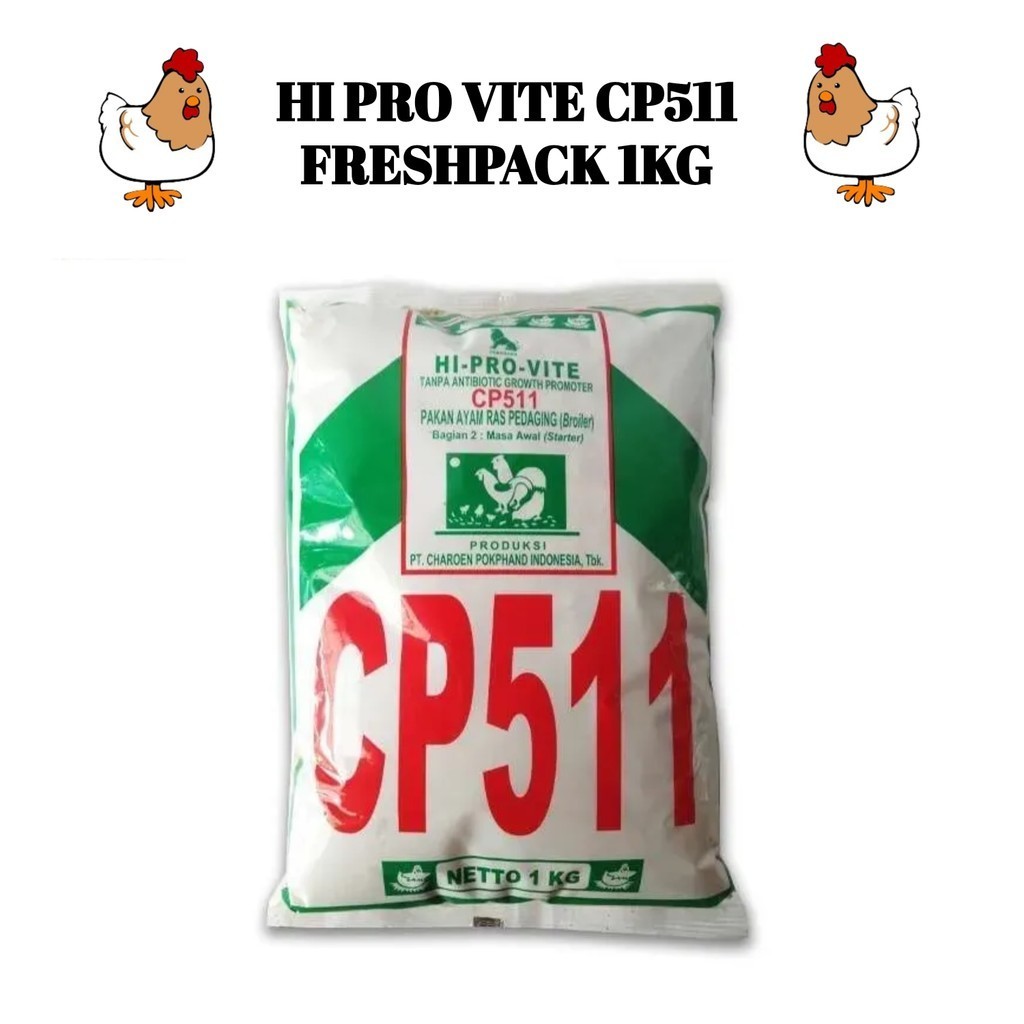 Makanan Pakan Pur Ayam Hi-Pro-Vite CP-511 CP511 Bravo 1 kg Pokphand