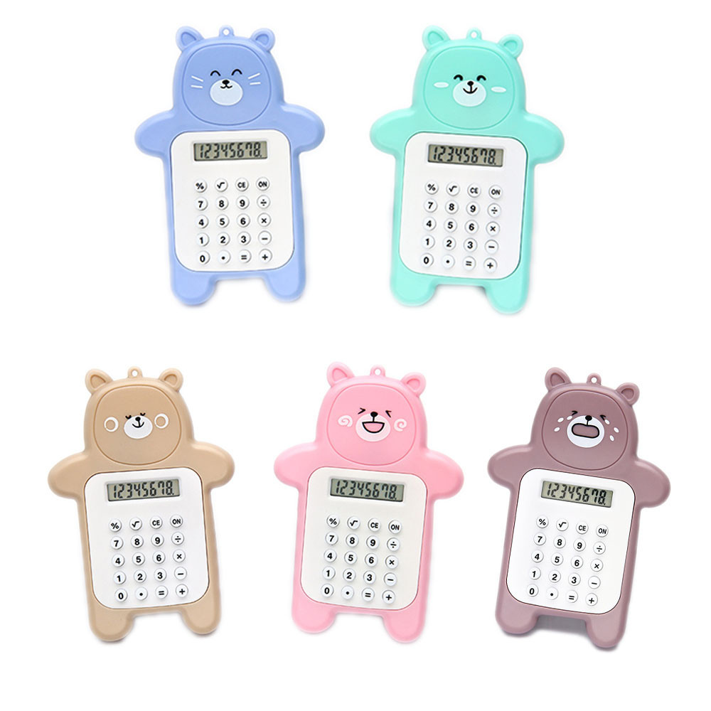

Portable Mini Calculator Pocket Size Kawaii Cartoon Ultra-thin Button Cute Calculator School Supplies for Child 8 Digits Display
