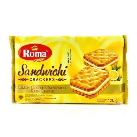 

ROMA SANDWICH CRACKERS KRIM LEMON 120GR