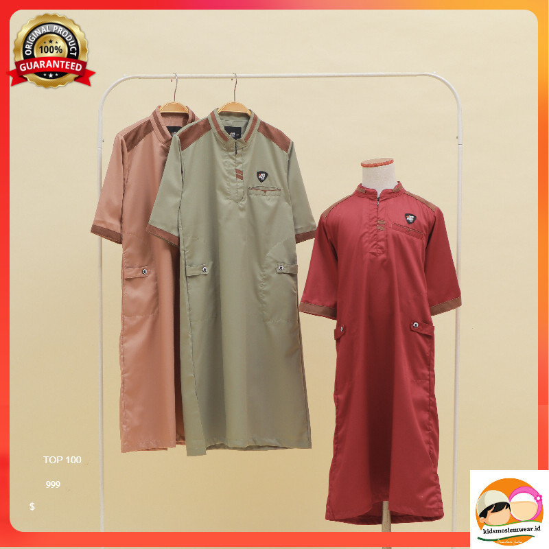 3-12 Tahun Jubah Anak Laki Laki Ammarkids Model Terbaru Lengan 3/4 King Faisal Jim | gamis anak laki