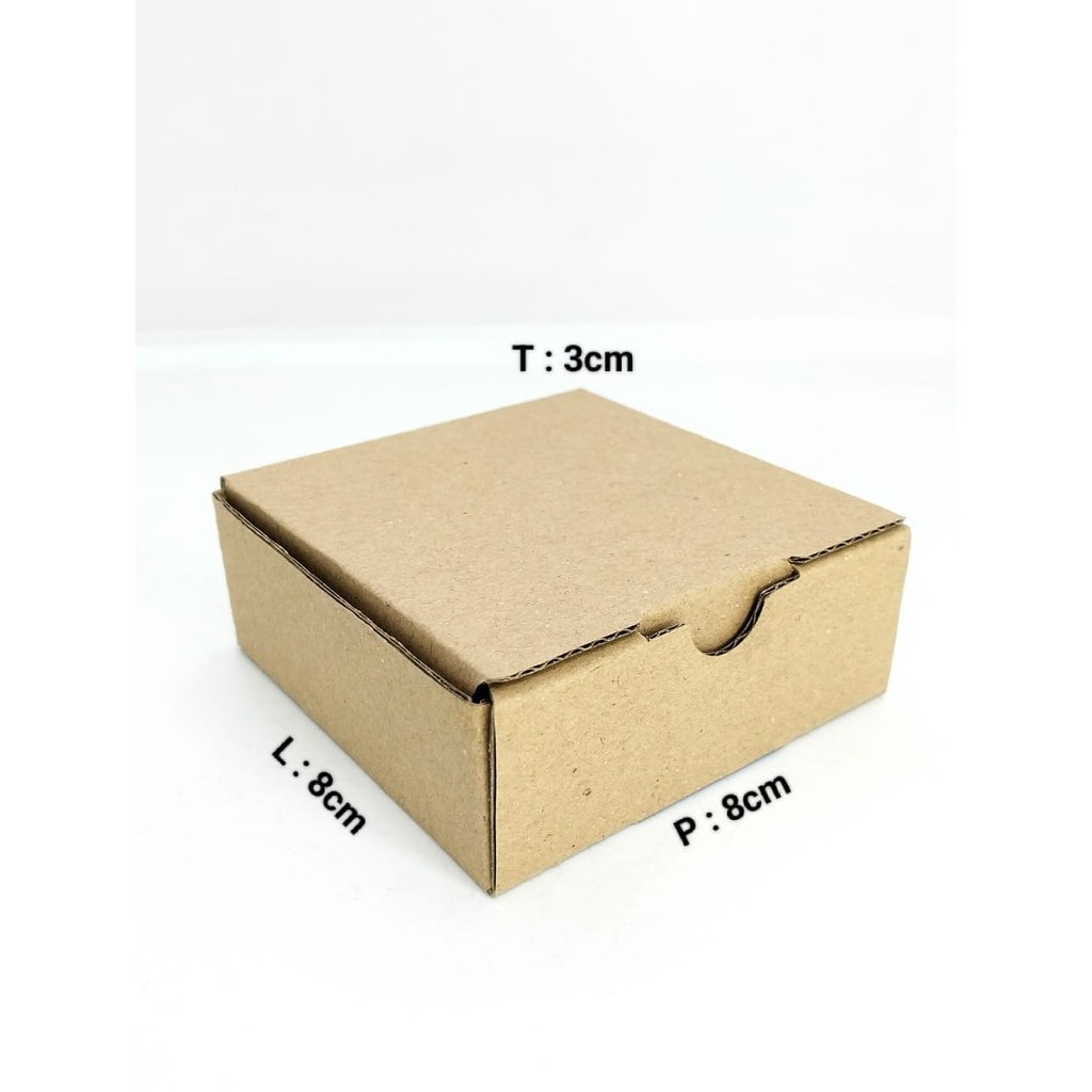 

10 Pcs Kardus Die Cut Coklat 8x8x3 cm E-Flute