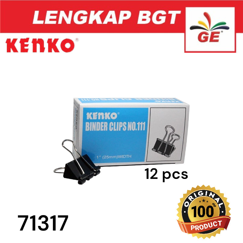 

Kenko No.111 Binder Clips Box- Hitam - 71317