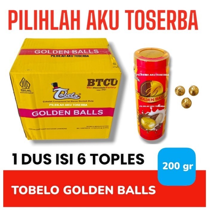 

Cokelat TOBELO GOLDEN BALL kemasan Toples - ( HARGA 1 DUS )