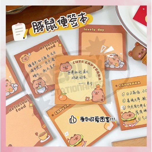 

80 Lembar Sticky Notes/Memo/Index Notes/Post-it Notes Berbentuk Capybara Kapibara