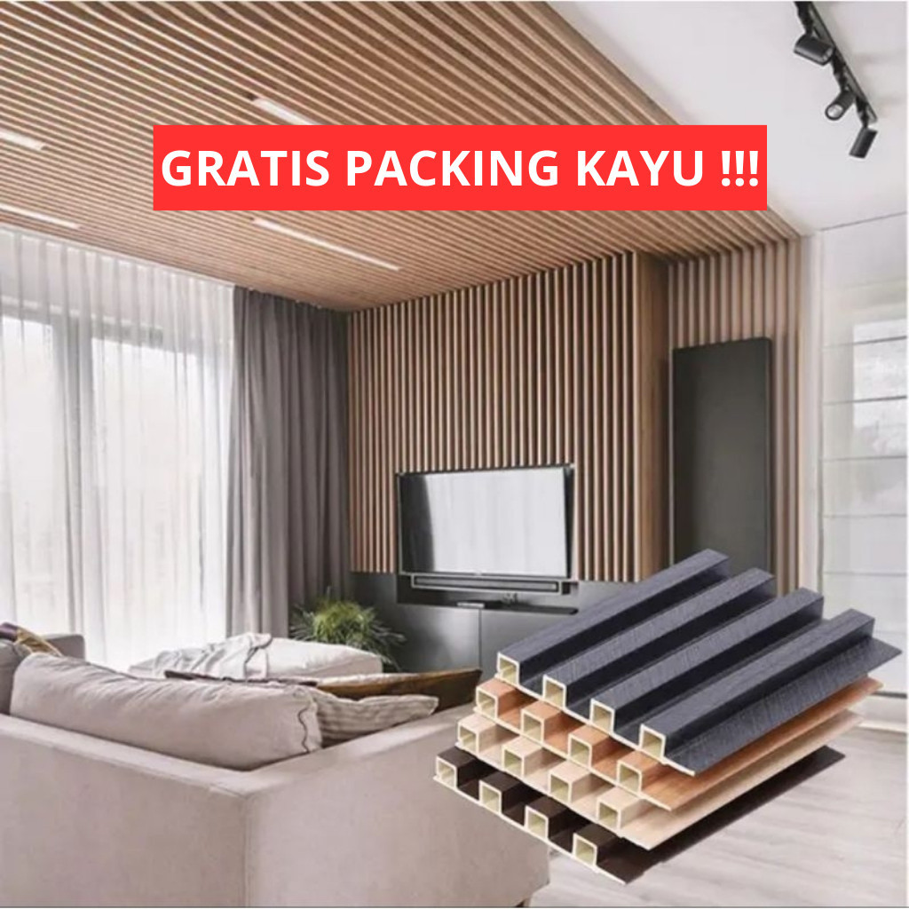 AZ21H WPC Wood Wall Panel PVC Dekorasi Dinding Wallpanel WoodPanel Stiker Hiasan Dinding Wallpaper