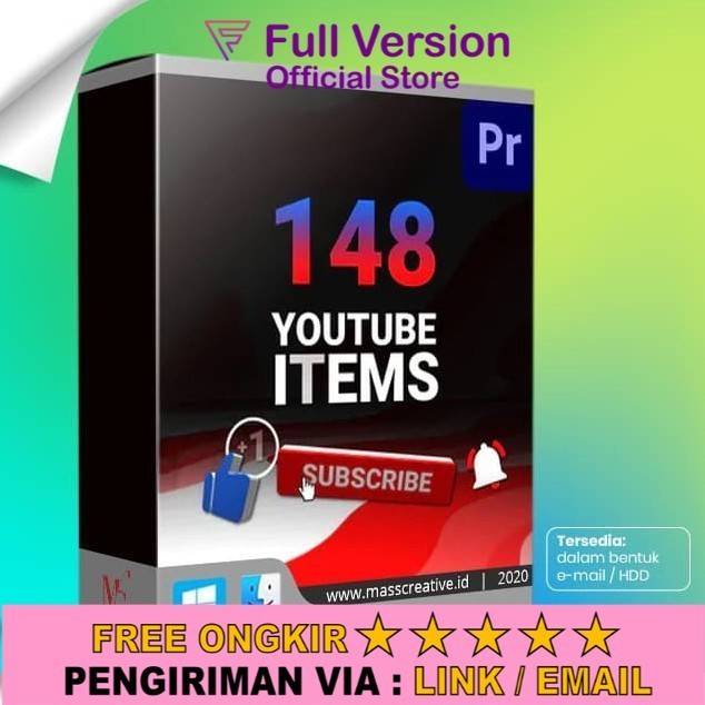 Template Video Aplikasi Premiere Pro - Youtube Design MOGRT Pack Lifetime