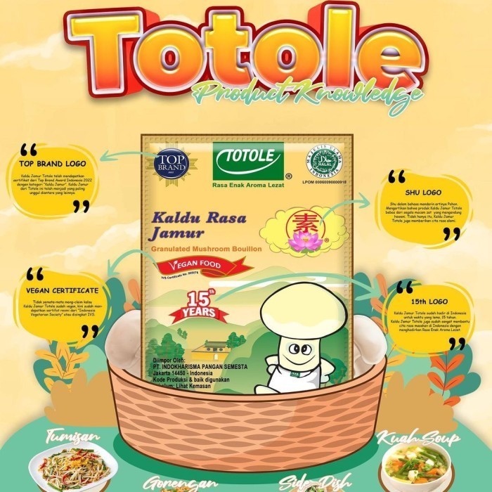 

Totole Kaldu Jamur - Bumbu Dapur Penyedap Rasa - 80 Gram