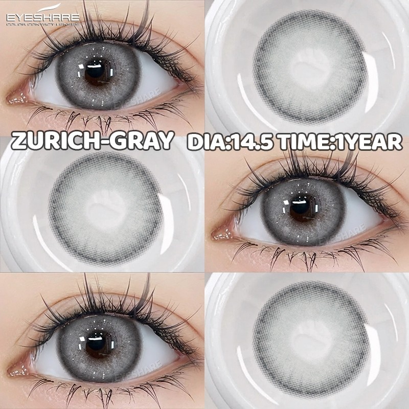 Eyeshare ZURICH Softlens Grey/Brown Softlens Berwarna Softlens Diameter 14.5 mm big eyes Softlens 0.