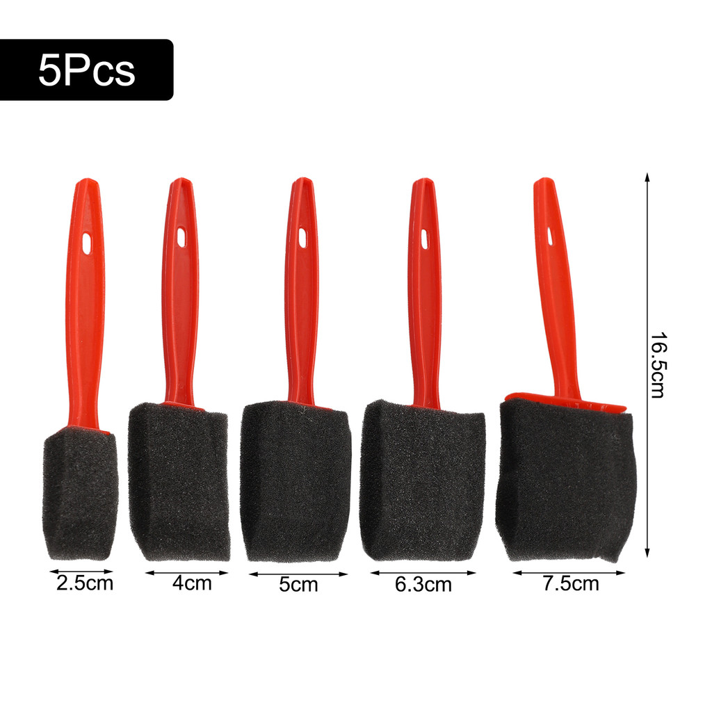 

5pcs/set X Foam Brushes 2.5/4/5/6.3/7.5cm Sponge Foam Paint Brush Oil Stain Polyurethane Craft Art Paint Brush Set